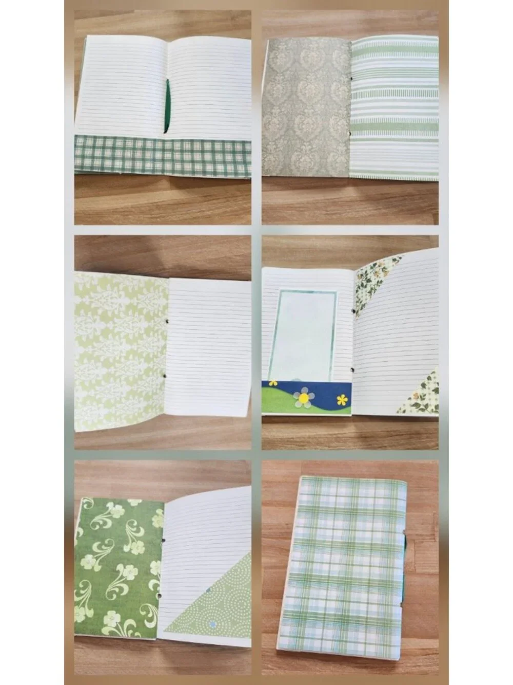 Green Garden Theme Junk Journal Booklet Blank Handmade 8.5 x 5.5